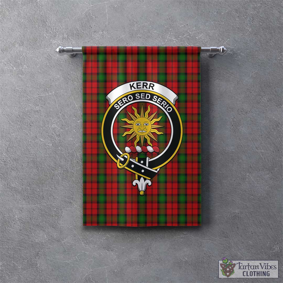 Tartan Vibes Clothing Kerr Tartan Gonfalon, Tartan Banner with Family Crest