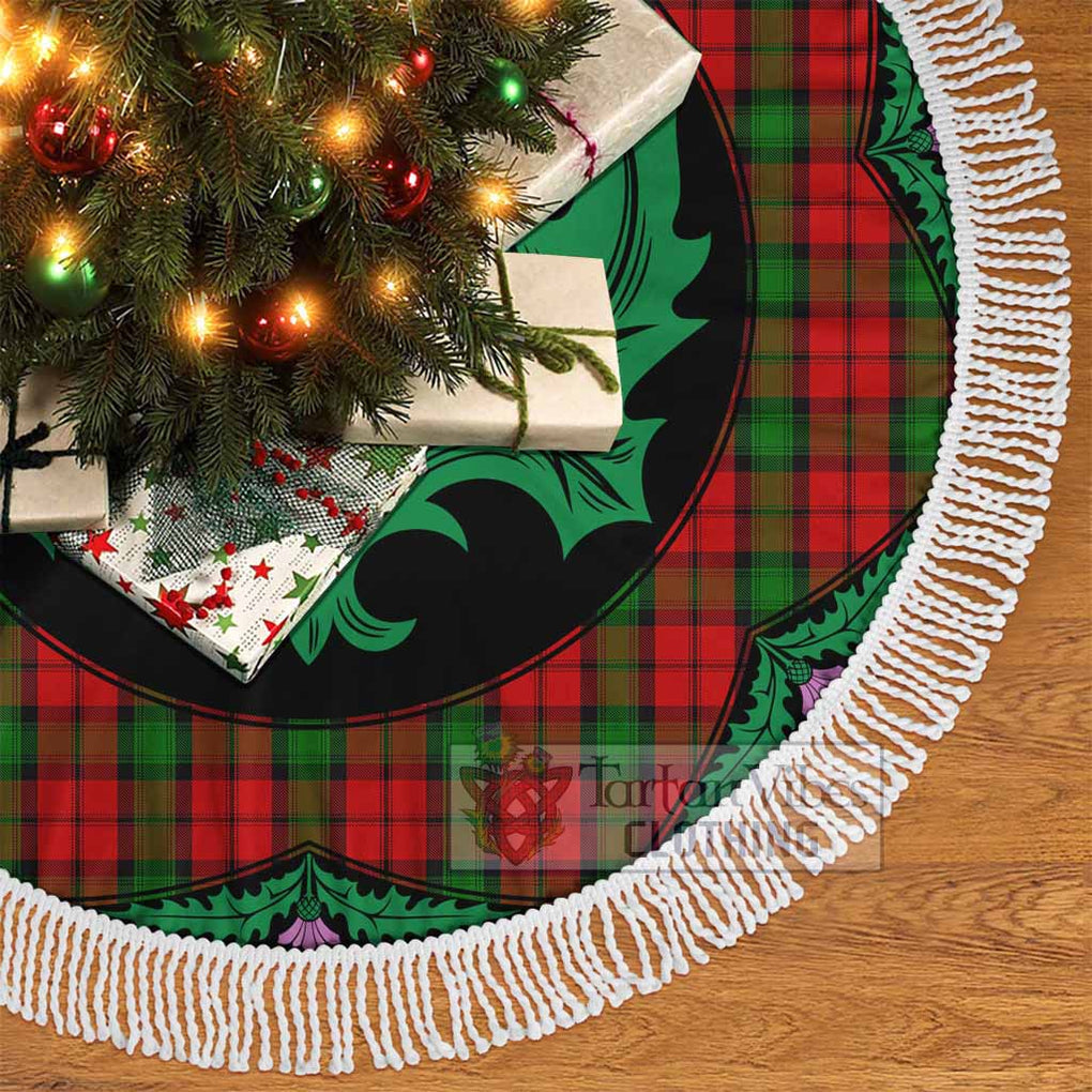 Tartan Vibes Clothing Kerr Tartan Christmas Tree Skirt Scottish Thistle Style