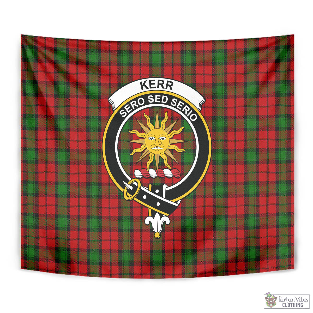 Tartan Vibes Clothing Kerr Tartan Tapestry Wall Hanging and Home Decor for Room with Family Crest