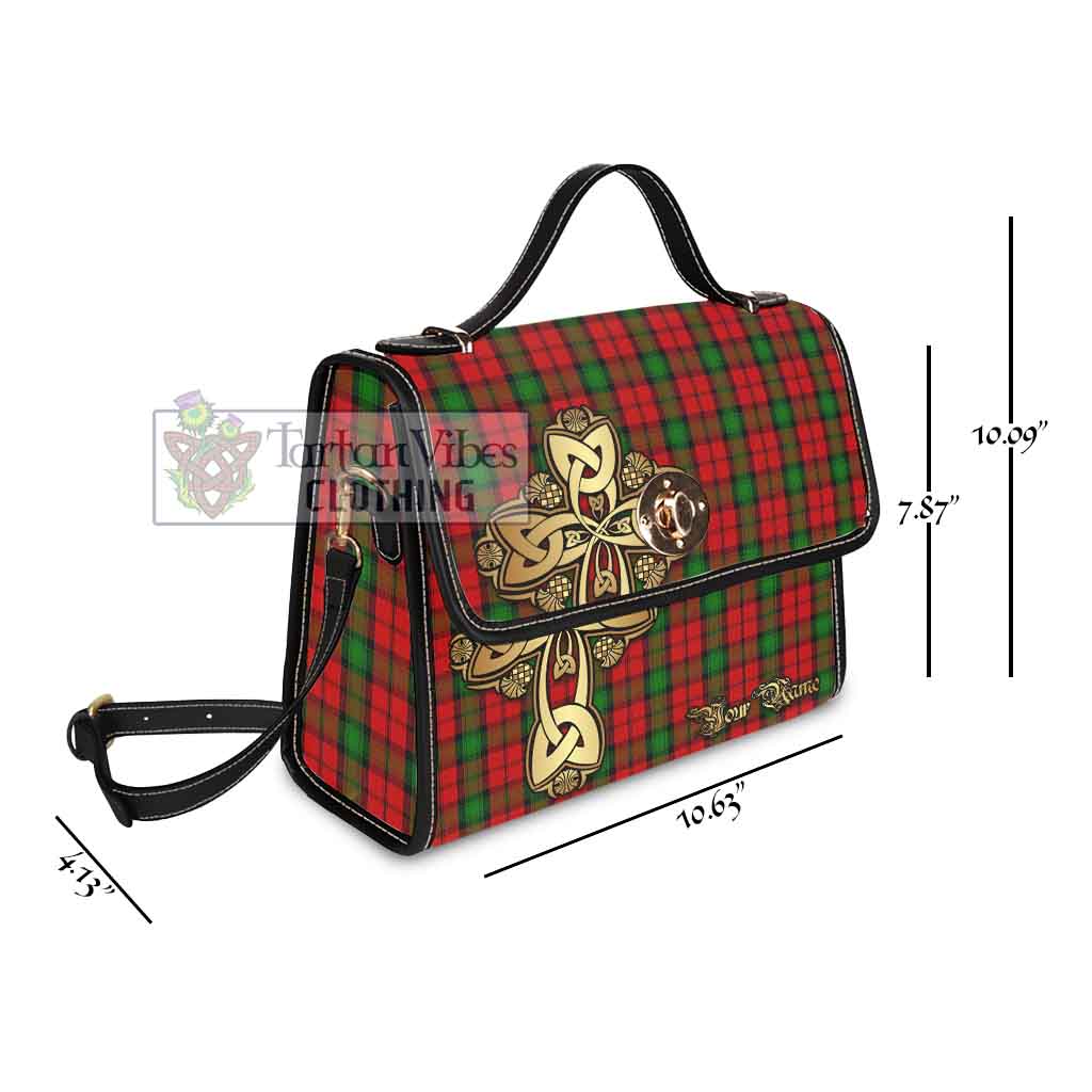 Tartan Vibes Clothing Kerr Tartan Waterproof Canvas Bag Golden Thistle Celtic Cross Style