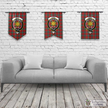 Kerr Ancient Tartan Gonfalon, Tartan Banner with Family Crest