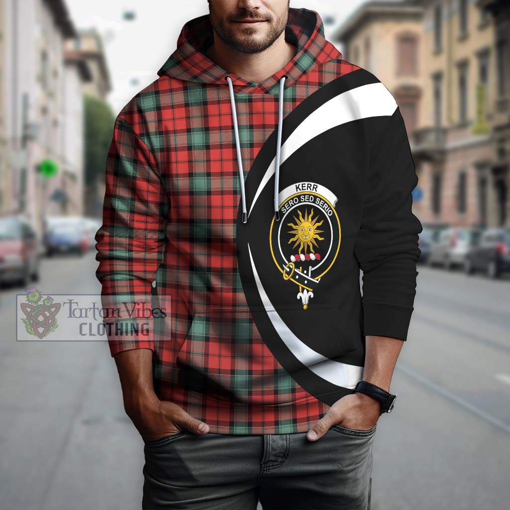 Tartan Vibes Clothing Kerr Ancient Tartan Hoodie with Family Crest Circle Style