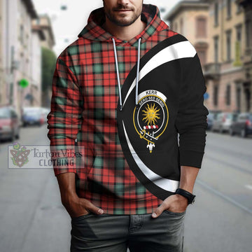 Kerr Ancient Tartan Hoodie with Family Crest Circle Style