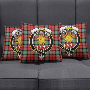 Kerr Ancient Tartan Pillow Cover with Family Crest