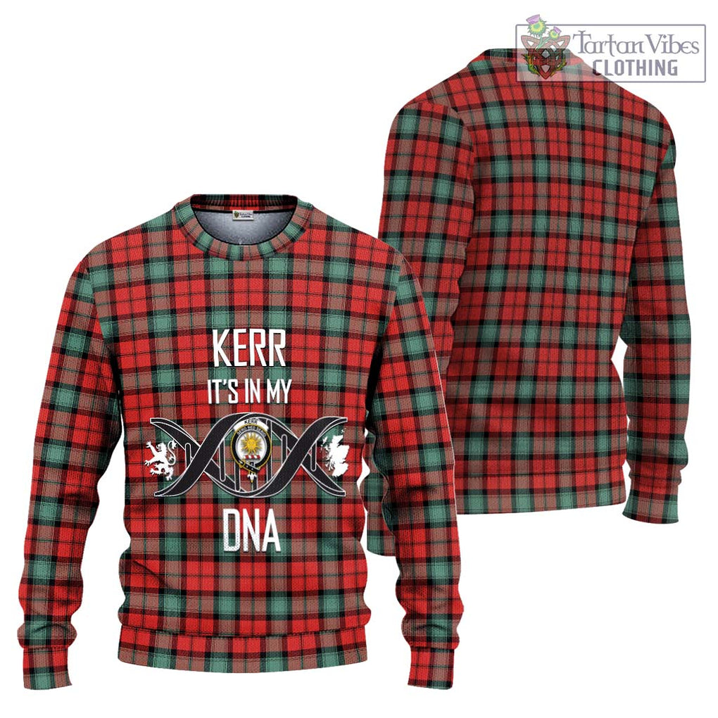 Kerr Ancient Tartan Knitted Sweater with Family Crest DNA In Me Style Unisex - Tartanvibesclothing Shop