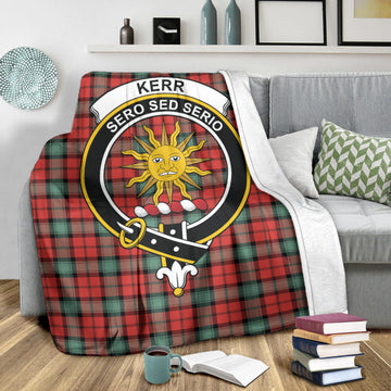 Kerr Ancient Tartan Blanket with Family Crest