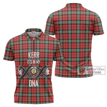 Kerr Ancient Tartan Zipper Polo Shirt with Family Crest DNA In Me Style