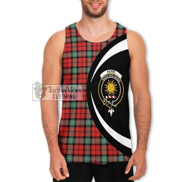 Kerr Ancient Tartan Men's Tank Top with Family Crest Circle Style