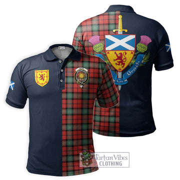 Kerr Ancient Tartan Polo Shirt Alba with Scottish Lion Royal Arm Half Style