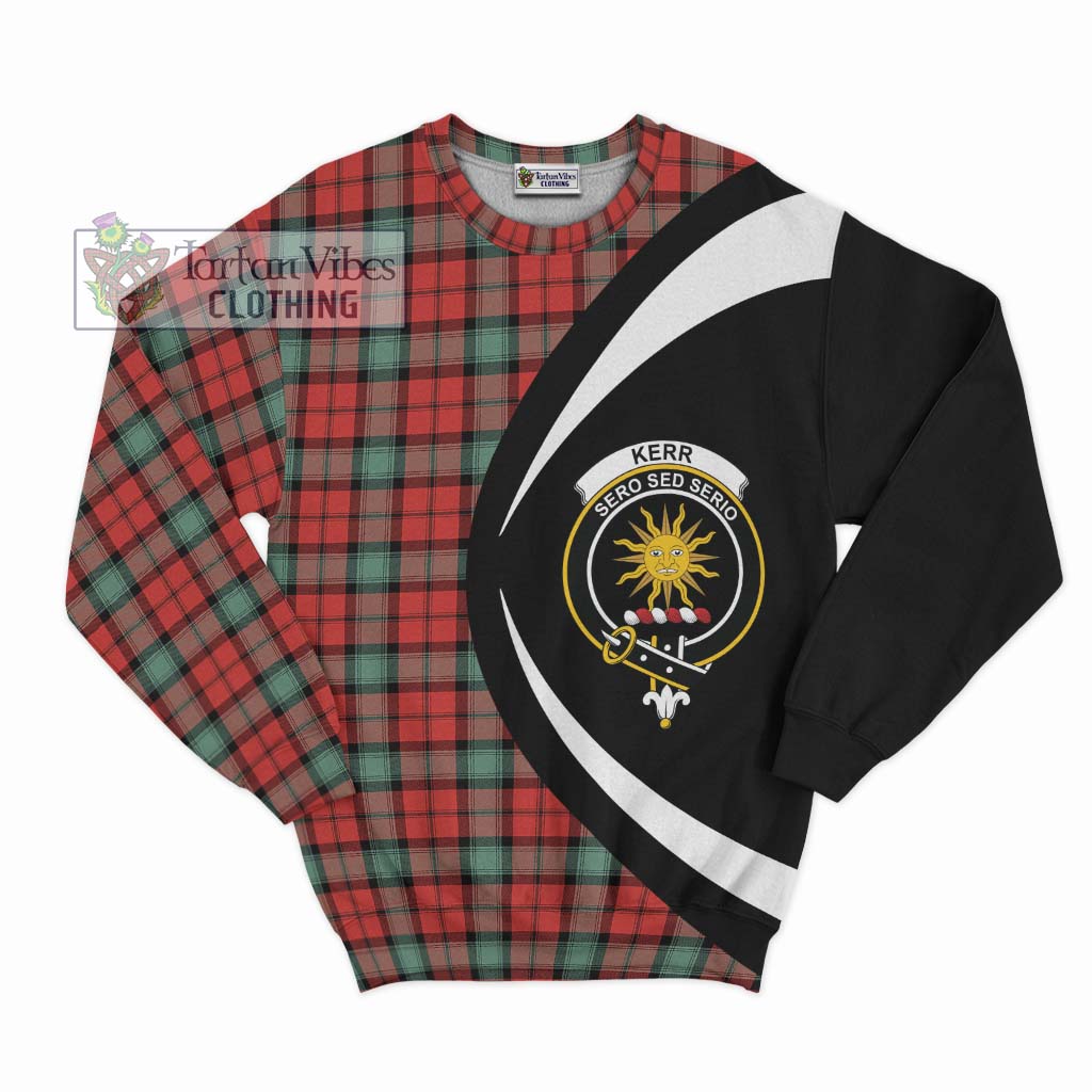 Tartan Vibes Clothing Kerr Ancient Tartan Sweatshirt with Family Crest Circle Style