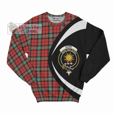 Kerr Ancient Tartan Sweatshirt with Family Crest Circle Style