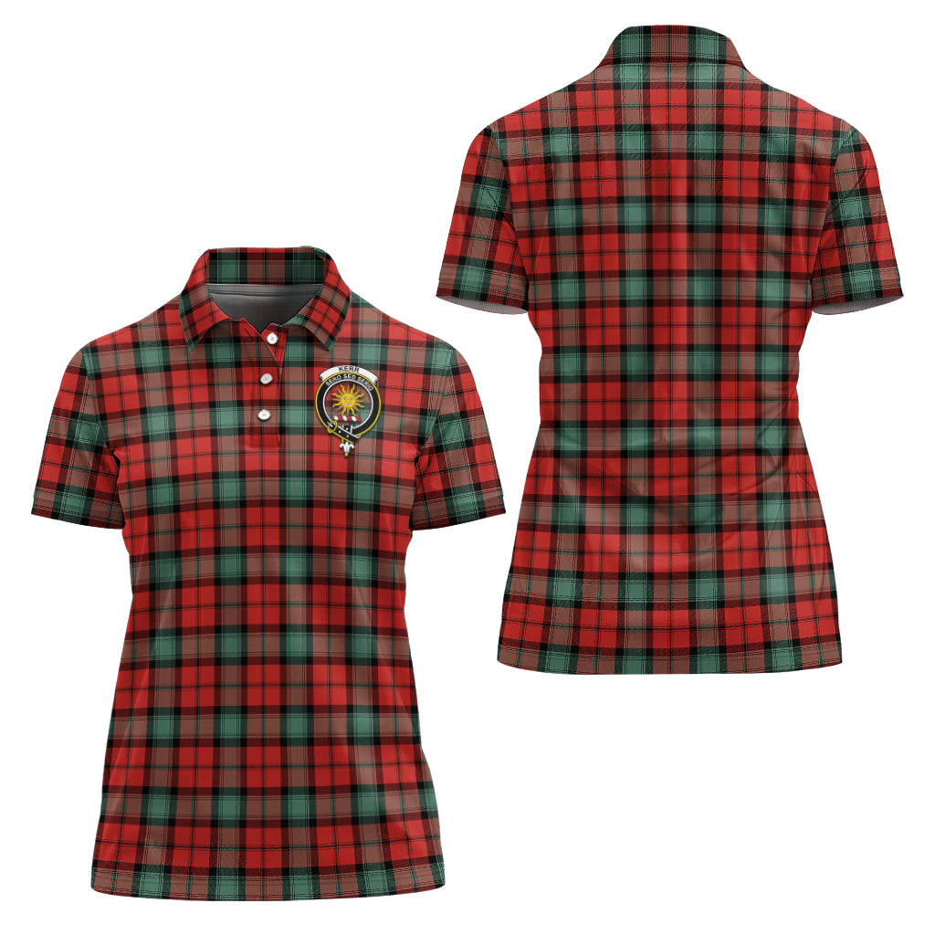 Kerr Ancient Tartan Polo Shirt with Family Crest For Women Women - Tartan Vibes Clothing