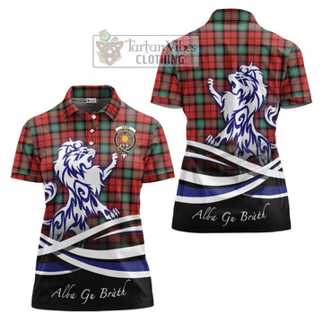 Kerr Ancient Tartan Women's Polo Shirt with Alba Gu Brath Regal Lion Emblem