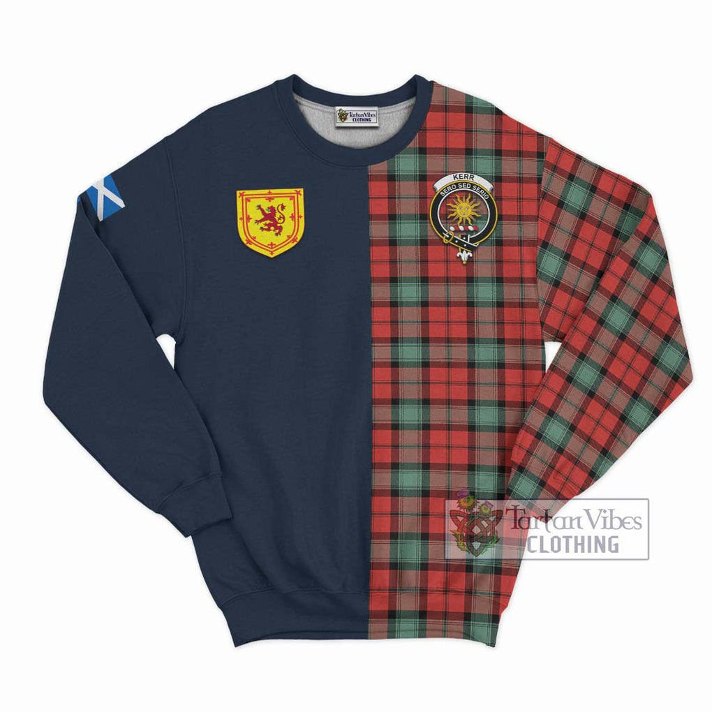 Tartan Vibes Clothing Kerr Ancient Tartan Sweatshirt with Scottish Lion Royal Arm Half Style