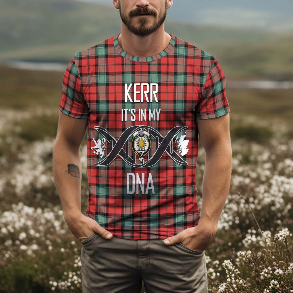 Kerr Ancient Tartan T-Shirt with Family Crest DNA In Me Style Kid's Shirt - Tartan Vibes Clothing