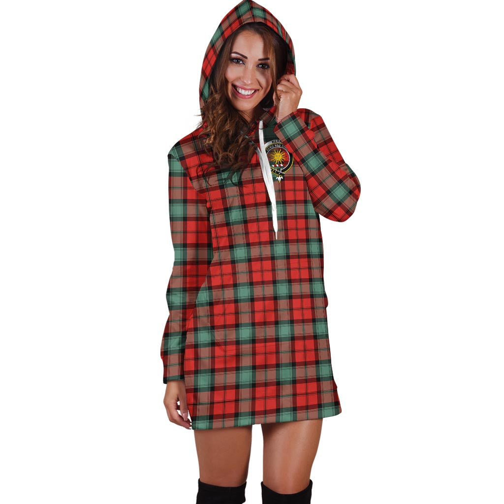 Kerr Ancient Tartan Hoodie Dress with Family Crest - Tartan Vibes Clothing