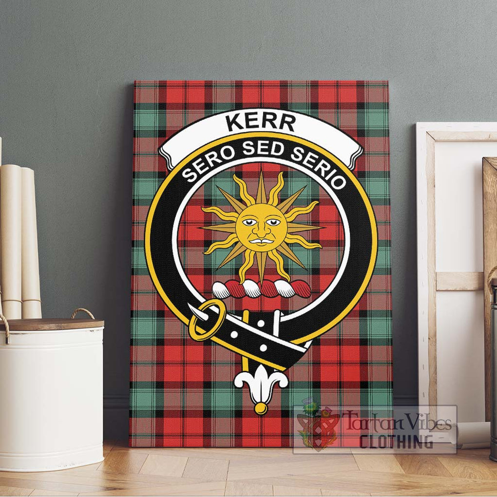 Kerr Ancient Tartan Canvas Print Wall Art with Family Crest Without Frame - Tartan Vibes Clothing