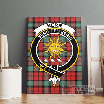 Kerr Ancient Tartan Canvas Print Wall Art with Family Crest