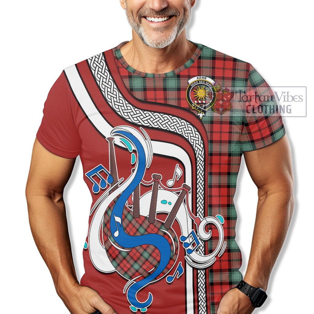 Kerr Ancient Tartan T-Shirt with Epic Bagpipe Style Kid's Shirt - Tartanvibesclothing Shop