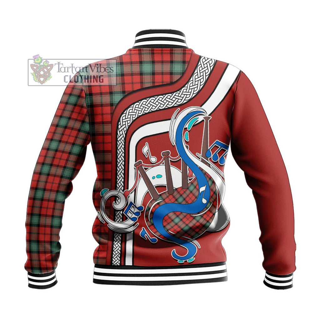 Tartan Vibes Clothing Kerr Ancient Tartan Baseball Jacket with Epic Bagpipe Style