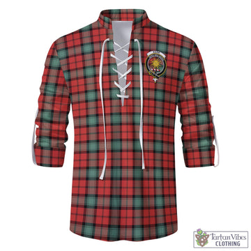 Kerr Ancient Tartan Men's Scottish Traditional Jacobite Ghillie Kilt Shirt with Family Crest