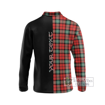 Kerr Ancient Tartan Long Sleeve Polo Shirt with Family Crest and Half Of Me Style