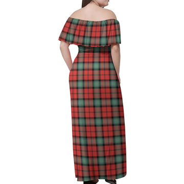 Kerr Ancient Tartan Off Shoulder Long Dress