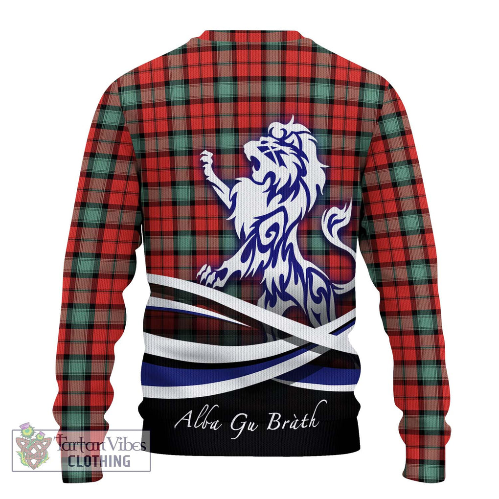 Kerr Ancient Tartan Knitted Sweater with Alba Gu Brath Regal Lion Emblem - Tartanvibesclothing Shop