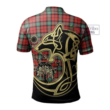 Kerr Ancient Tartan Polo Shirt with Family Crest Celtic Wolf Style