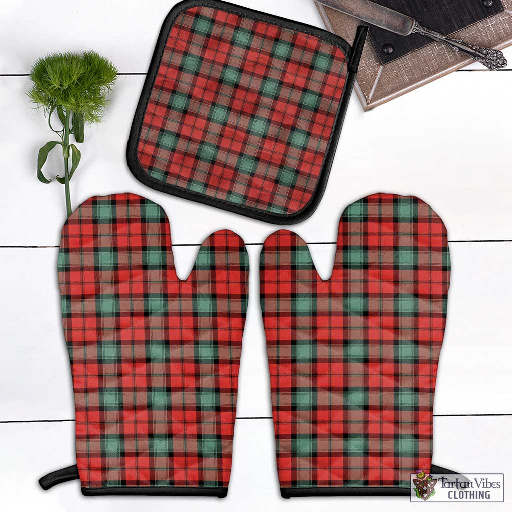 Kerr Ancient Tartan Combo Oven Mitt & Pot-Holder Combo 1 Oven Mitt & 1 Pot-Holder Black - Tartan Vibes Clothing