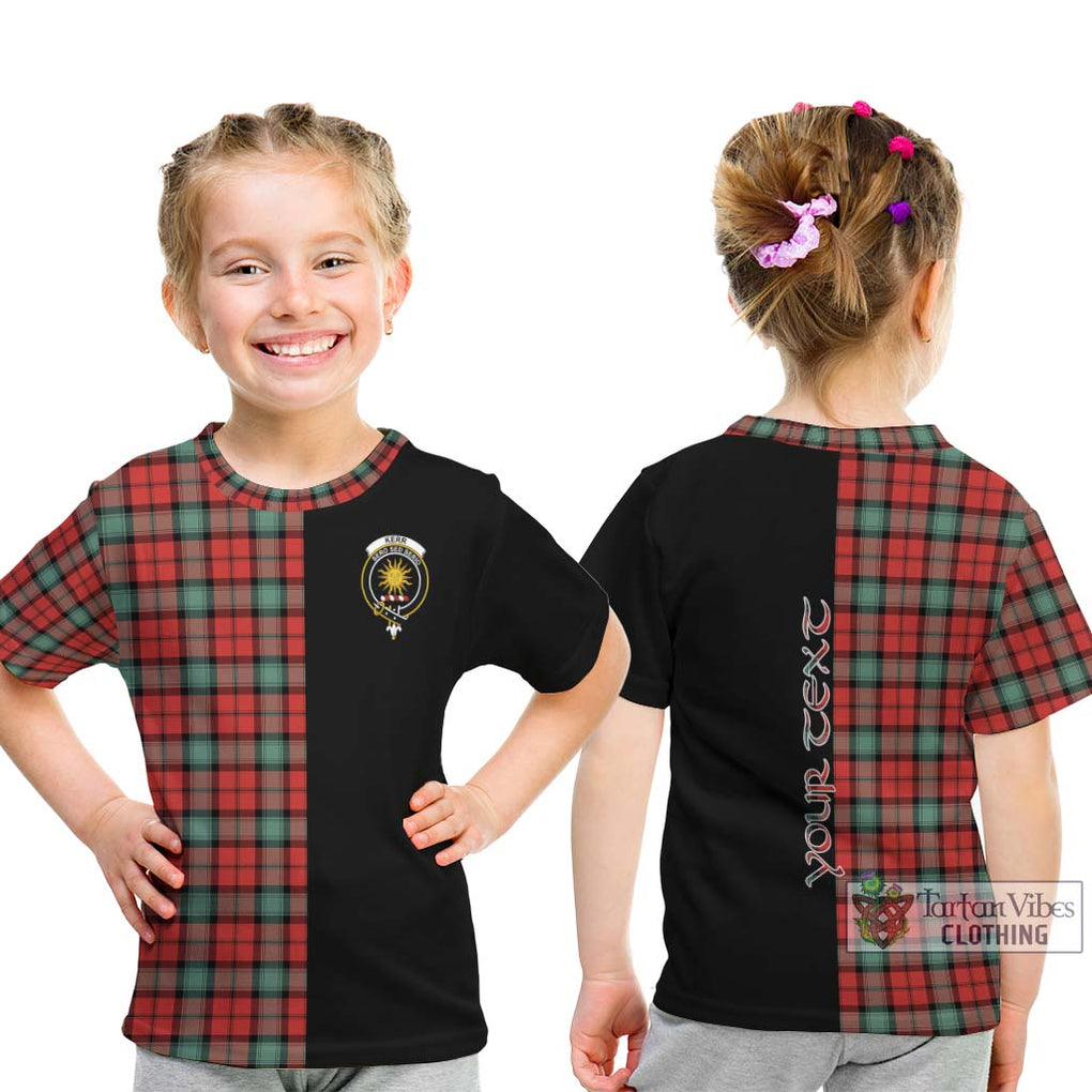 Kerr Ancient Tartan Kid T-Shirt with Family Crest and Half Of Me Style - Tartanvibesclothing Shop