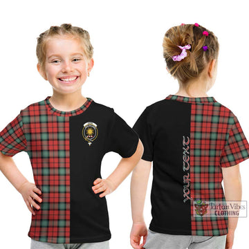 Kerr Ancient Tartan Kid T-Shirt with Family Crest and Half Of Me Style