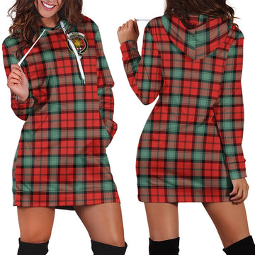 Kerr Ancient Tartan Hoodie Dress with Family Crest