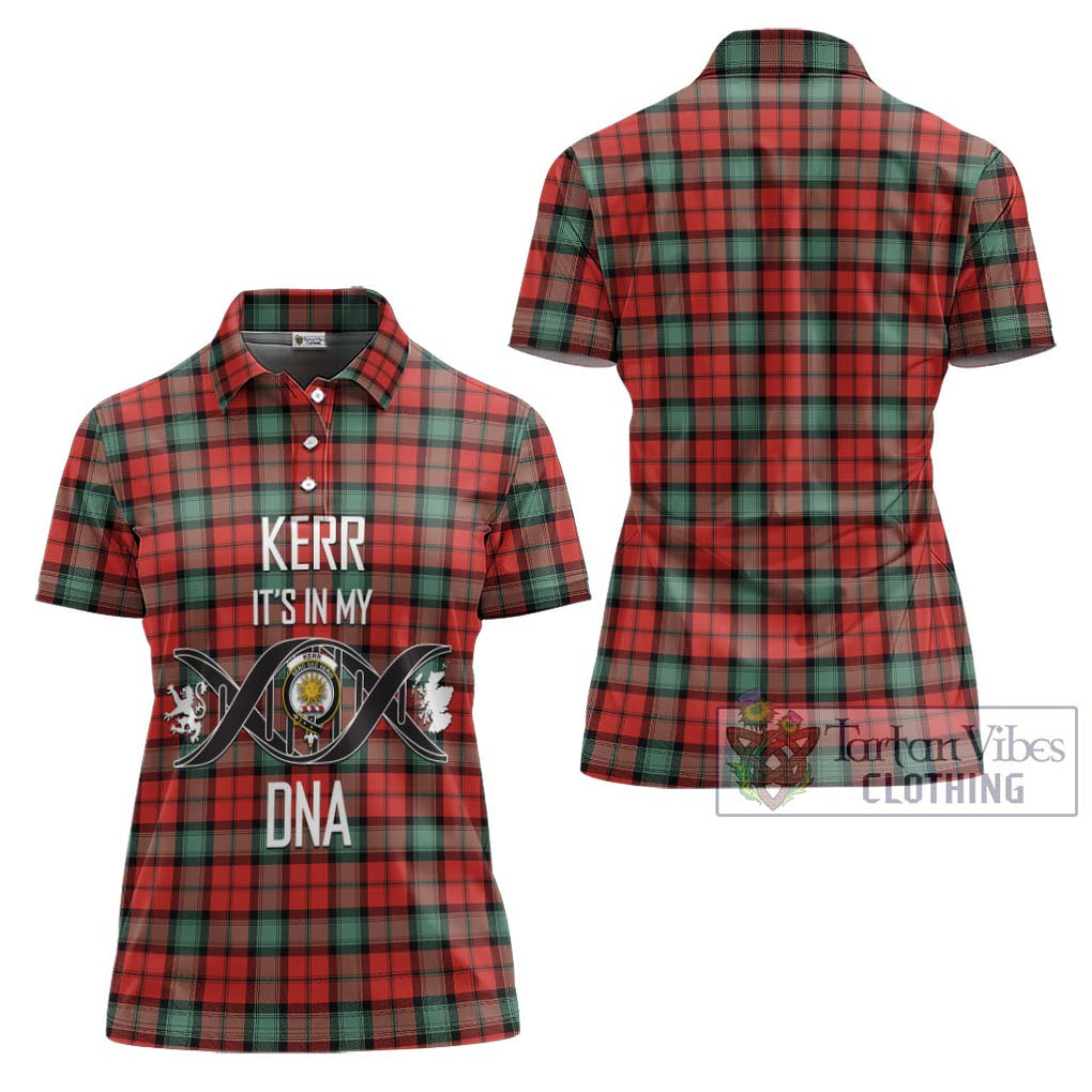 Kerr Ancient Tartan Women's Polo Shirt with Family Crest DNA In Me Style - Tartanvibesclothing Shop