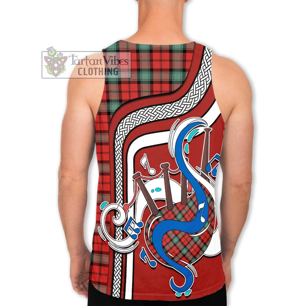 Kerr Ancient Tartan Men's Tank Top with Epic Bagpipe Style - Tartanvibesclothing Shop