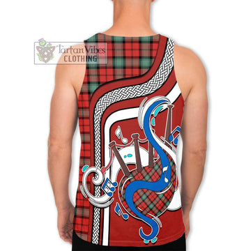 Kerr Ancient Tartan Men's Tank Top with Epic Bagpipe Style