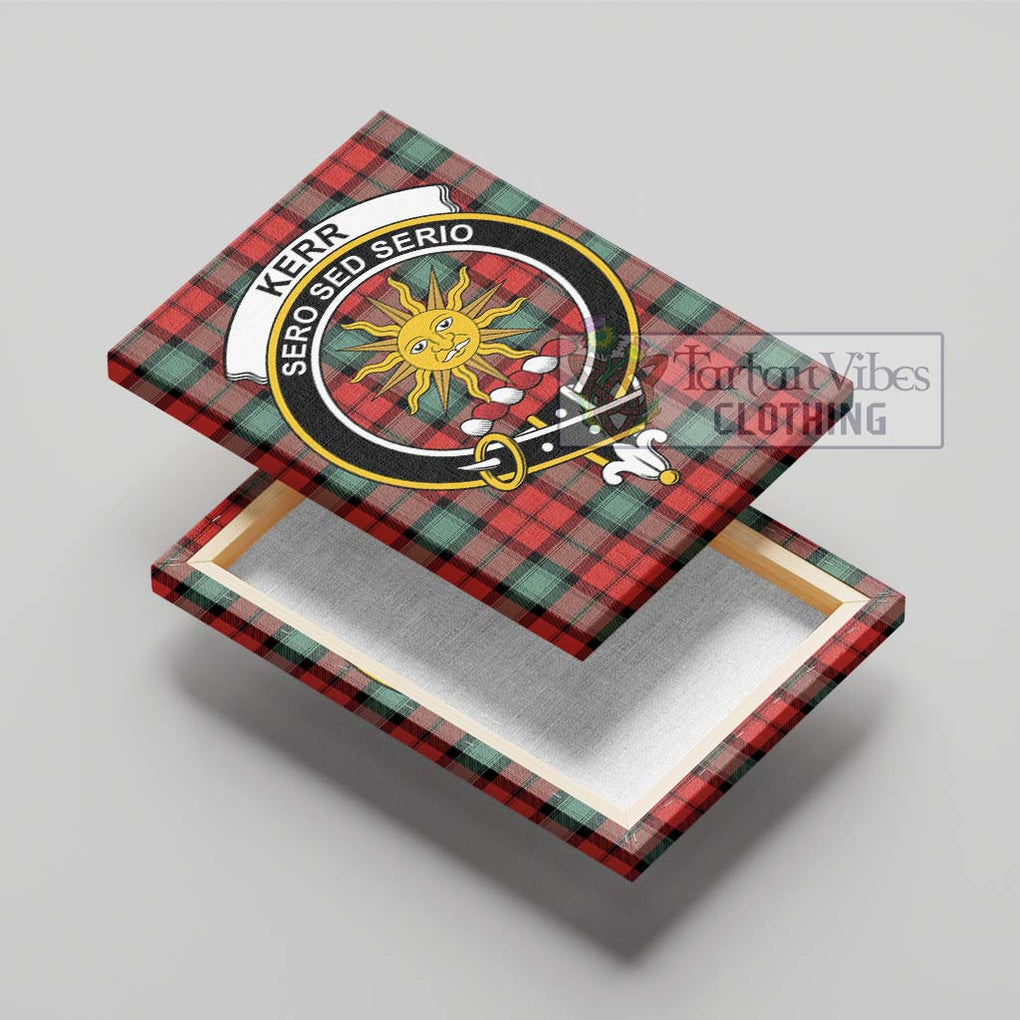 Kerr Ancient Tartan Canvas Print Wall Art with Family Crest - Tartan Vibes Clothing