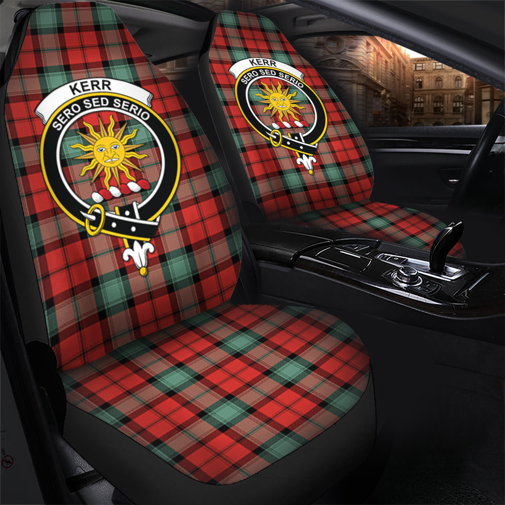 Kerr Ancient Tartan Car Seat Cover with Family Crest - Tartanvibesclothing