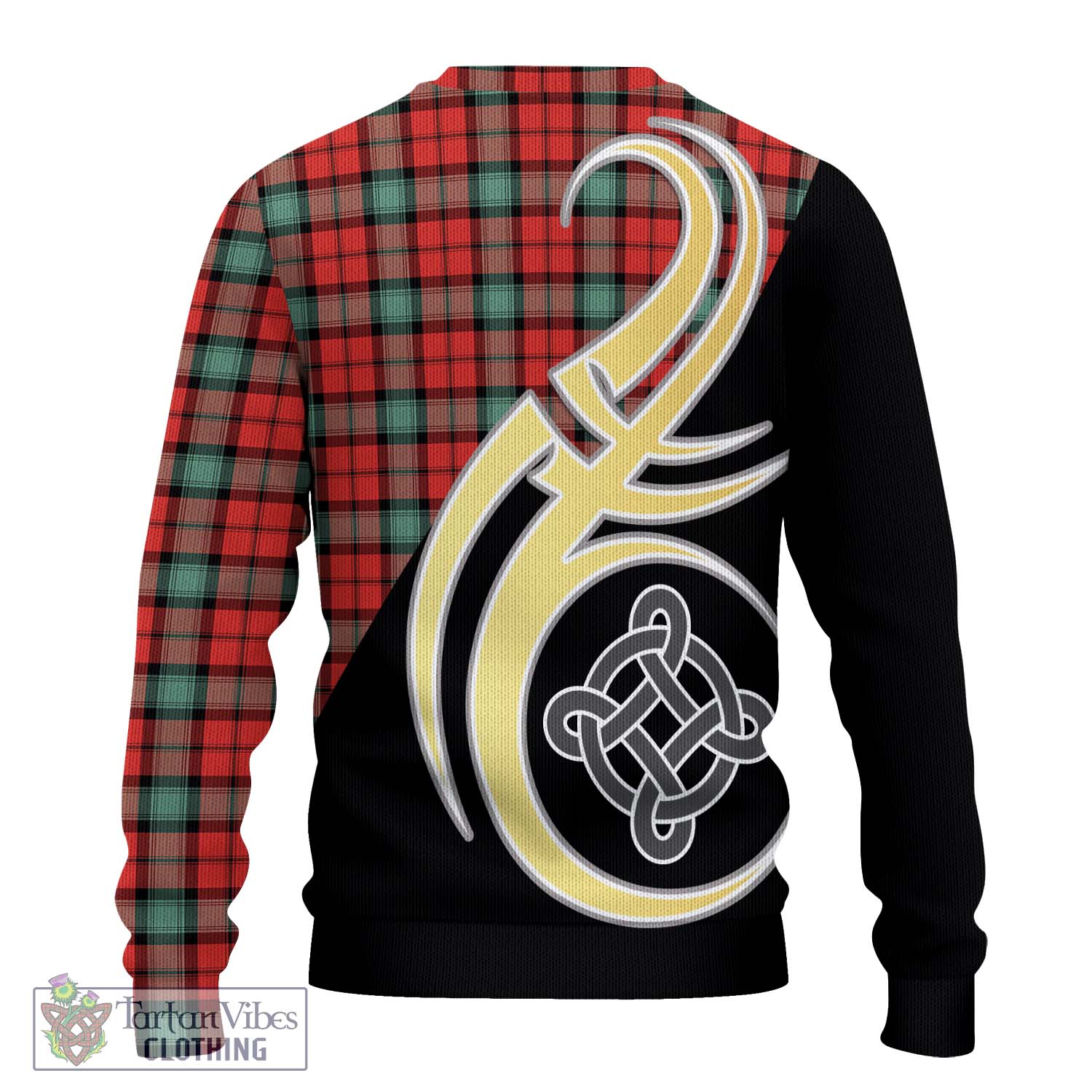 Kerr Ancient Tartan Knitted Sweater with Family Crest and Celtic Symbol Style - Tartan Vibes Clothing