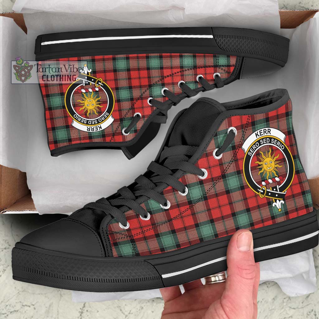 Tartan Vibes Clothing Kerr Ancient Tartan High Top Shoes with Family Crest