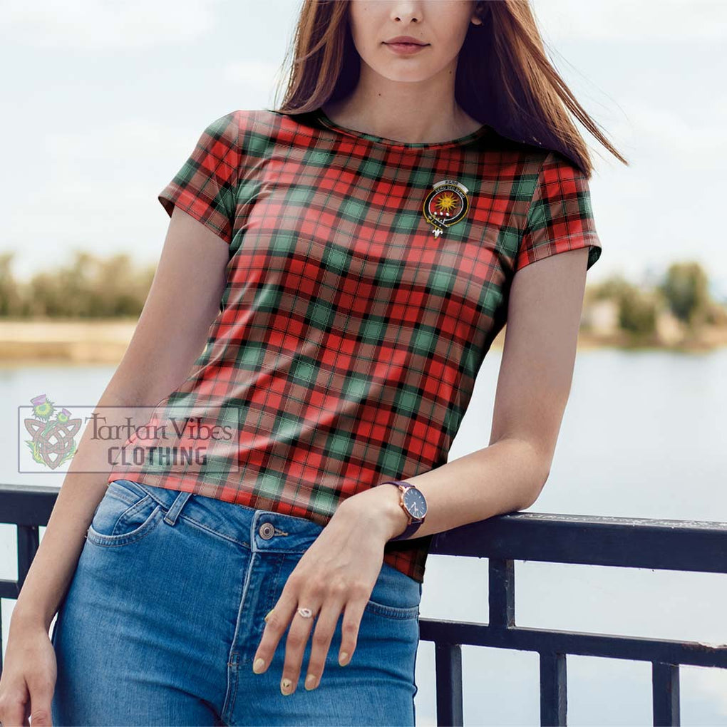 Kerr Ancient Tartan Cotton T-Shirt with Family Crest Women's Shirt - Tartanvibesclothing Shop