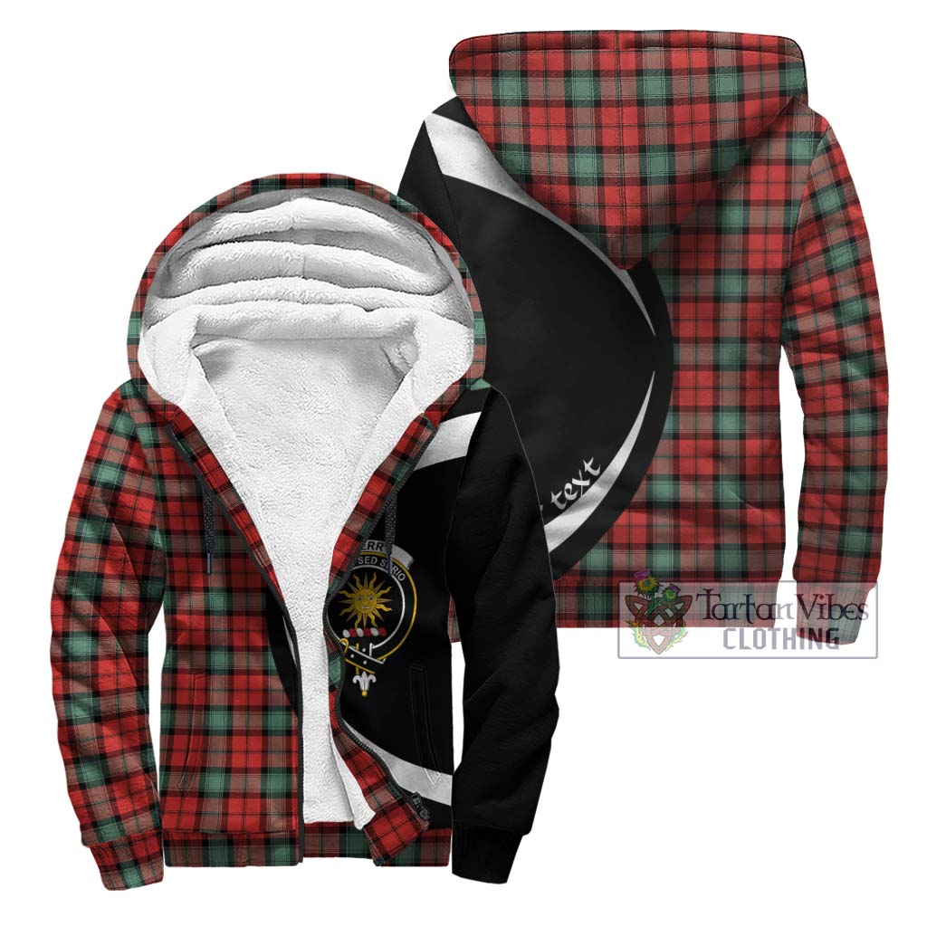 Kerr Ancient Tartan Sherpa Hoodie with Family Crest Circle Style Unisex - Tartan Vibes Clothing