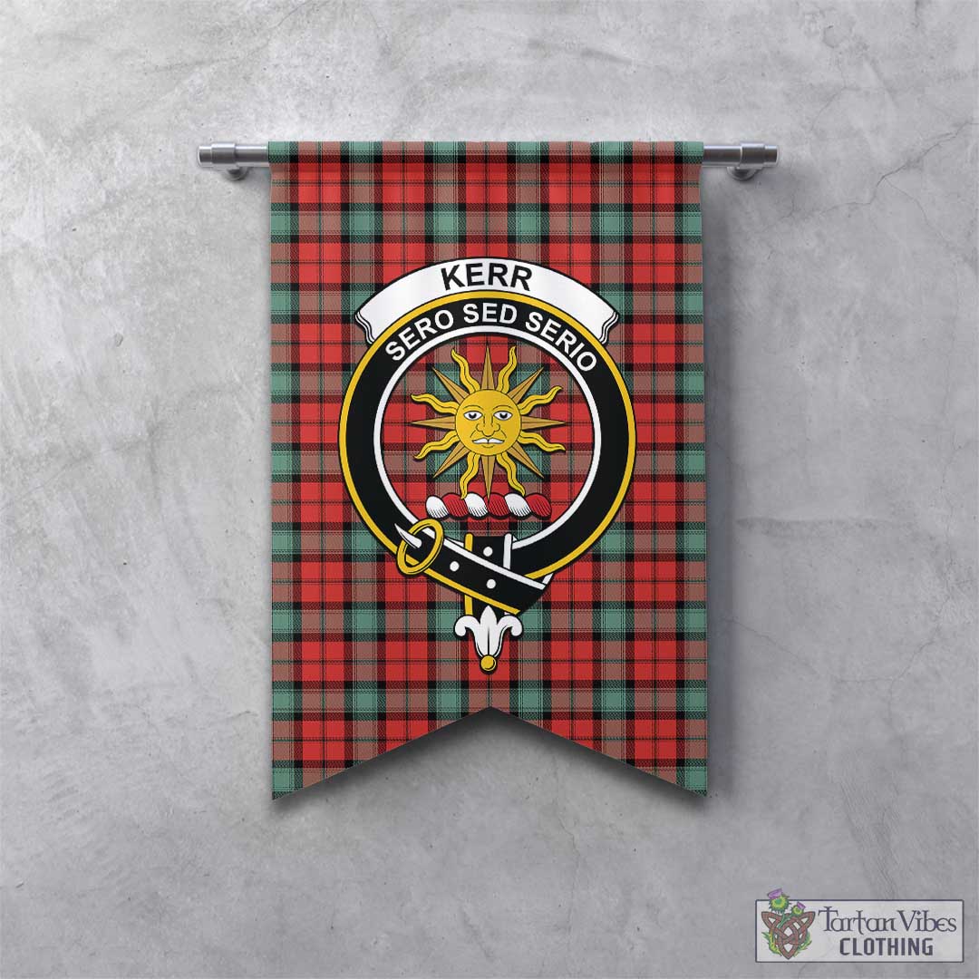 Tartan Vibes Clothing Kerr Ancient Tartan Gonfalon, Tartan Banner with Family Crest