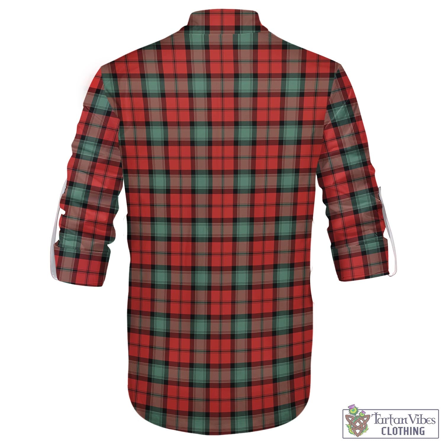 Tartan Vibes Clothing Kerr Ancient Tartan Men's Scottish Traditional Jacobite Ghillie Kilt Shirt