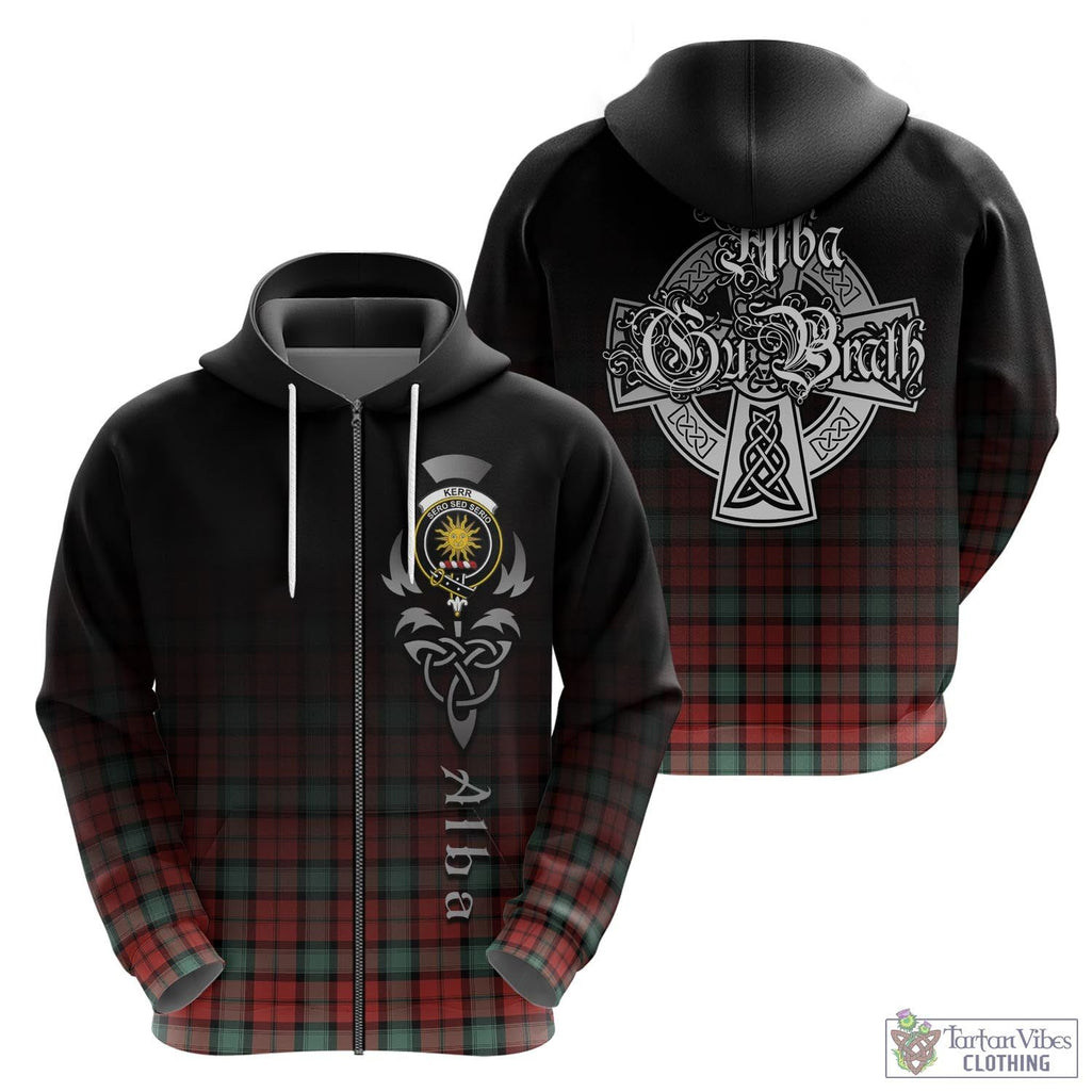 Tartan Vibes Clothing Kerr Ancient Tartan Hoodie Featuring Alba Gu Brath Family Crest Celtic Inspired