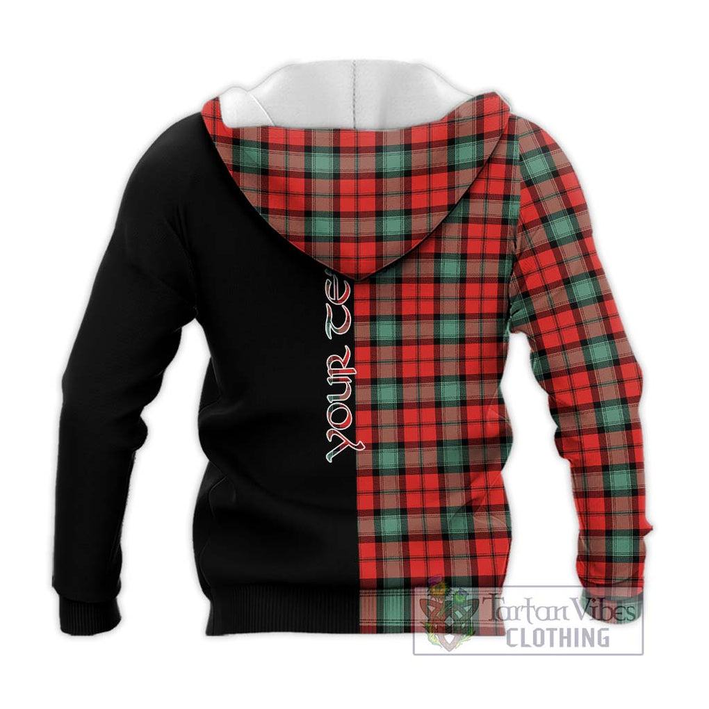 Kerr Ancient Tartan Knitted Hoodie with Family Crest and Half Of Me Style - Tartanvibesclothing Shop