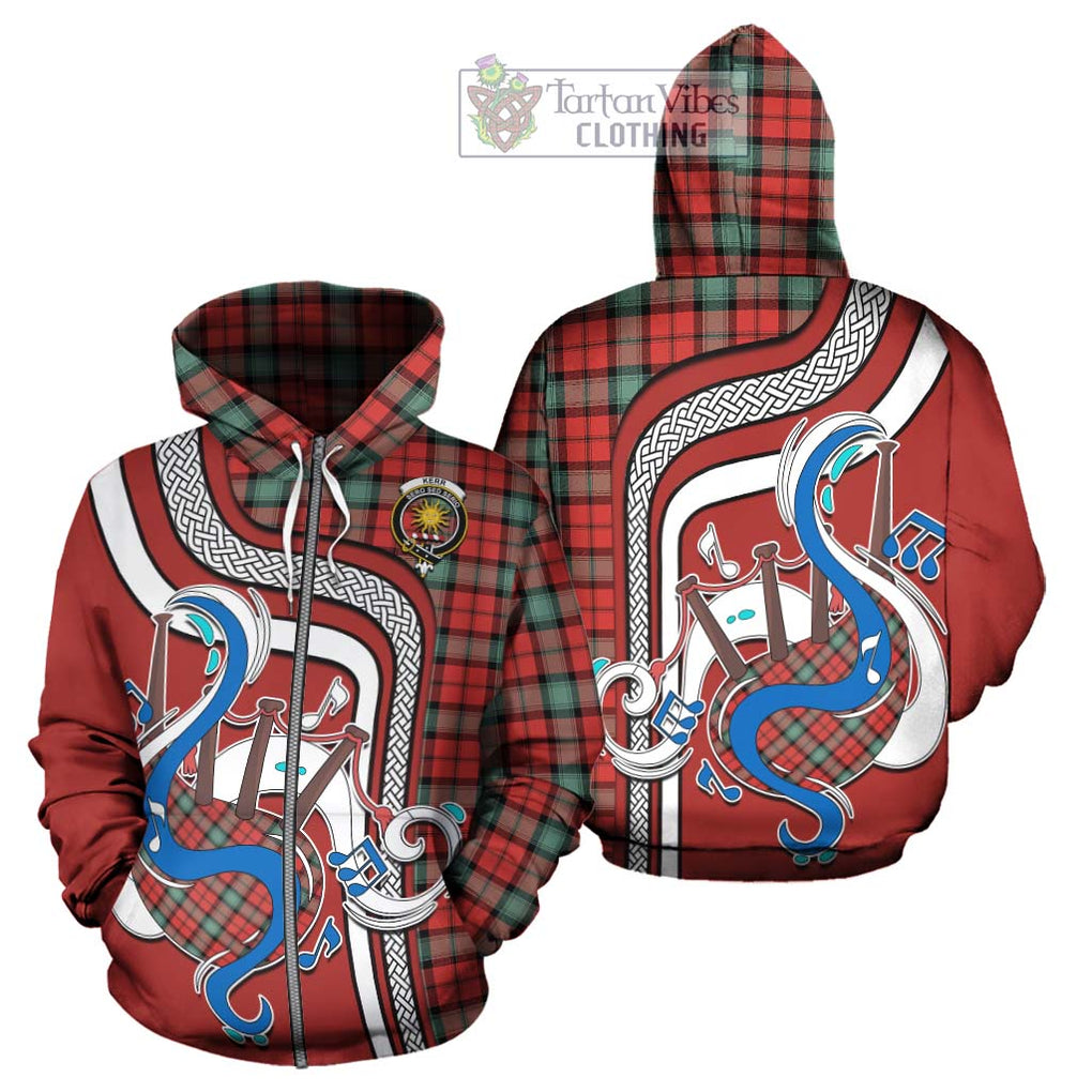 Kerr Ancient Tartan Hoodie with Epic Bagpipe Style - Tartanvibesclothing Shop