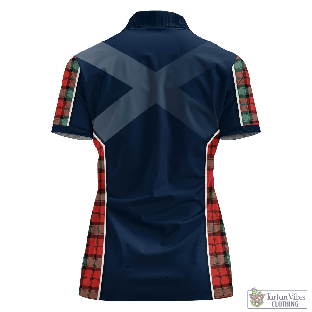 Tartan Vibes Clothing Kerr Ancient Tartan Women's Polo Shirt with Family Crest and Scottish Thistle Vibes Sport Style