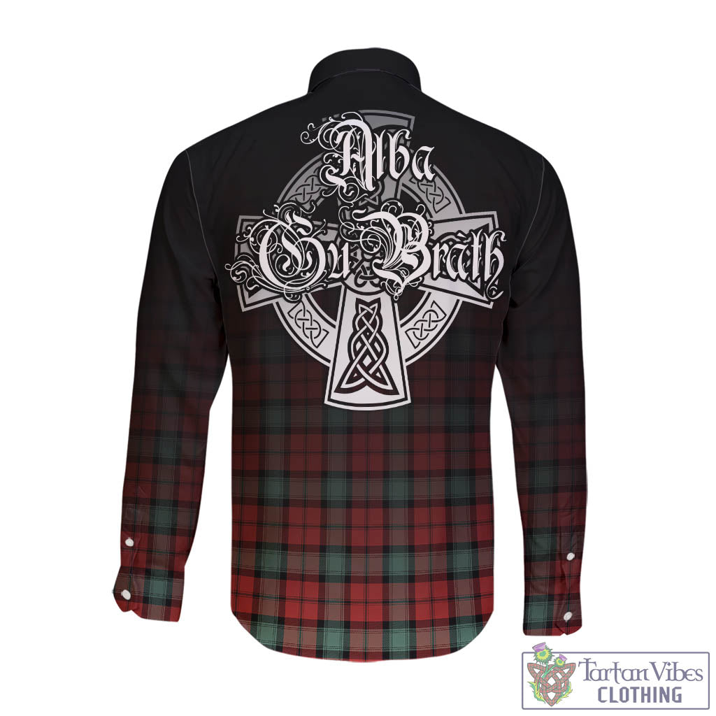 Tartan Vibes Clothing Kerr Ancient Tartan Long Sleeve Button Up Featuring Alba Gu Brath Family Crest Celtic Inspired