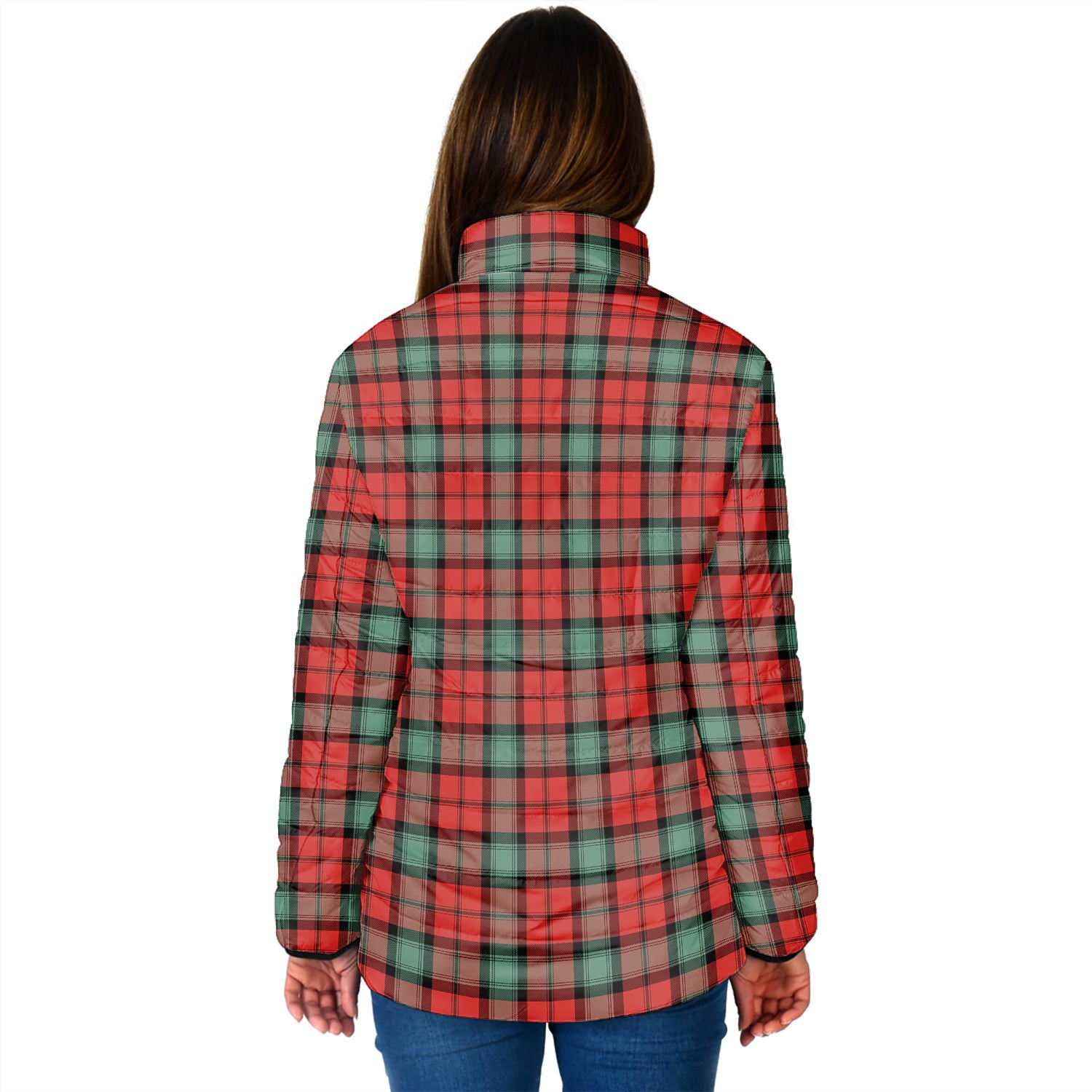 Kerr Ancient Tartan Padded Jacket with Family Crest - Tartan Vibes Clothing